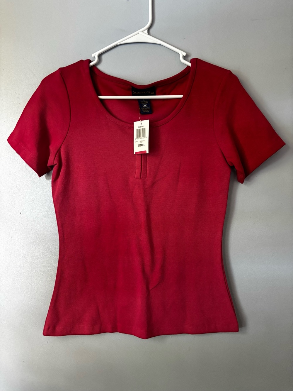 Charter Club Crimson Scoop-Neck Short Sleeve Top